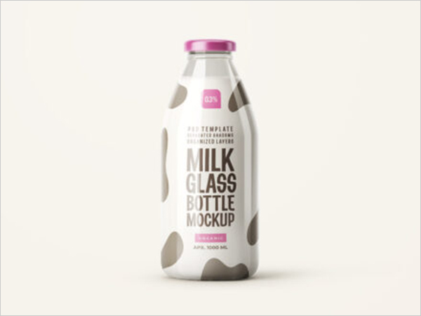 Free PSD Plastic Milk Bottle Mockups