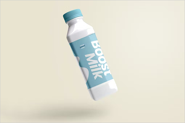 Milk Plastic Bottle Mockup