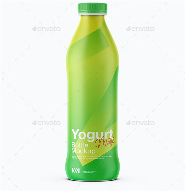 Yogurt Plastic Bottle Mockup