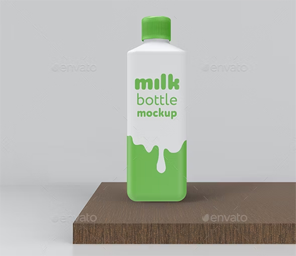 Plastic Milk Bottle Mockup