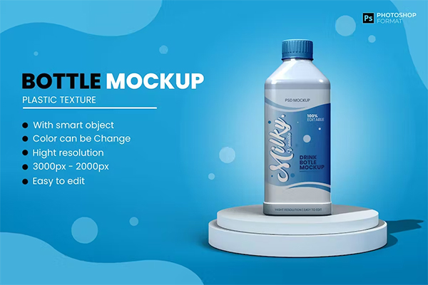 Plastic Bottle Mockup Packaging Milk