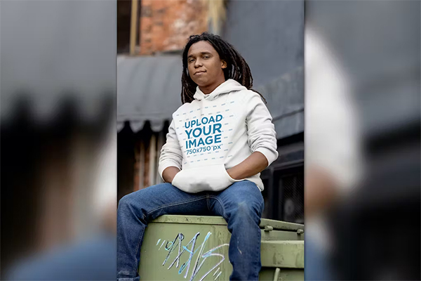 Mockup Featuring a Man with a Hoodie