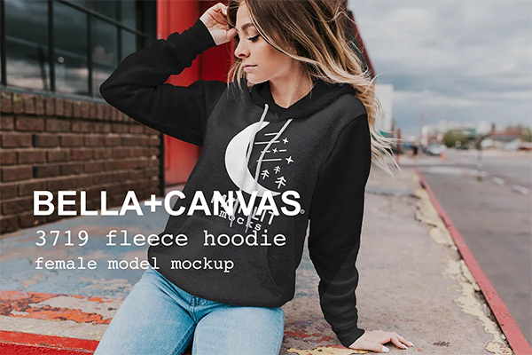 Bella Canvas Ladies Hoodie Mockup