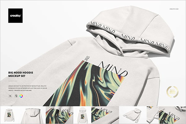 Oversized Hoodie With Hood Mockup