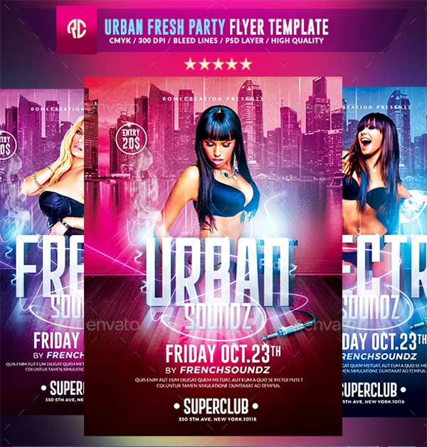 Urban Fresh Party Psd Flyer Templates Urban Fresh Party Psd Flyer Templates