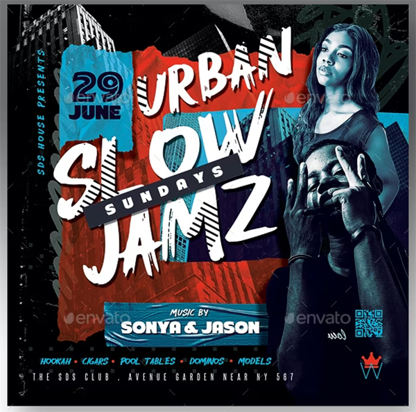 Urban Party PSD Flyer Template Urban Party PSD Flyer Template