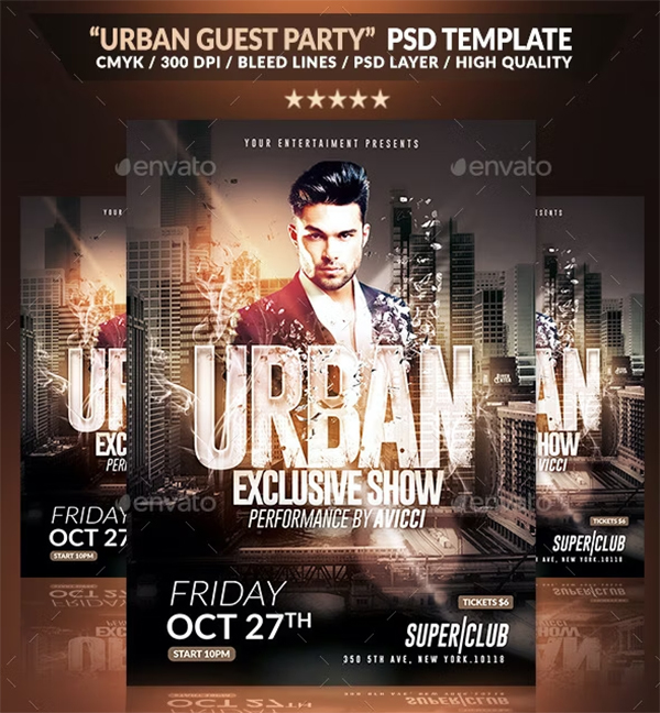 Urban Guest Party Psd Flyer Template Urban Guest Party Psd Flyer Template