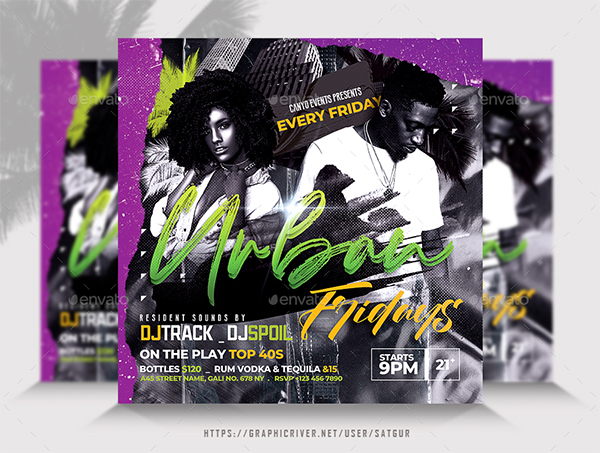 Urban Party Flyer PSD Templates Urban Party Flyer PSD Templates