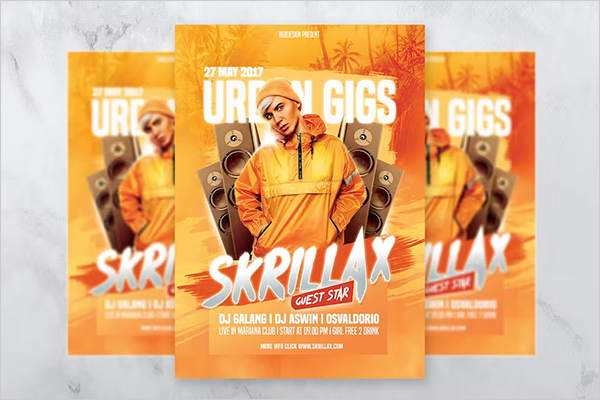 Urban DJ Party Hiphop Flyer Template Urban DJ Party Hiphop Flyer Template