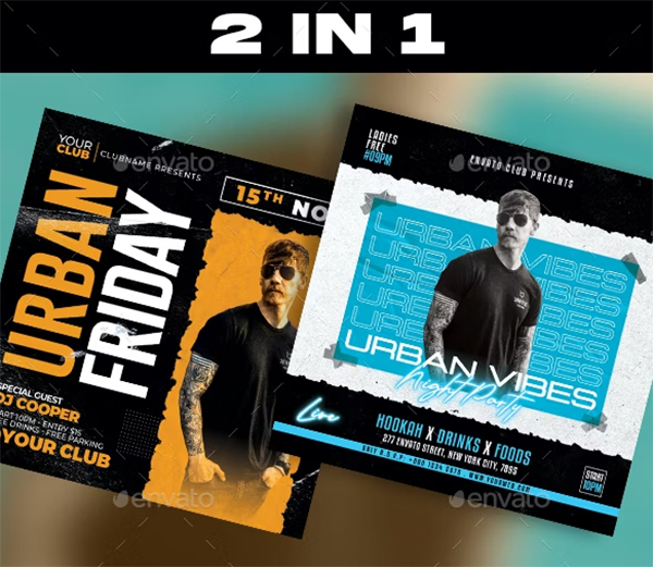 Urban Night Club PSD Flyer Bundle Urban Night Club PSD Flyer Bundle