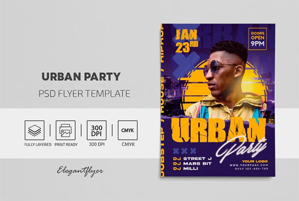 Free Urban Club Photoshop Flyer template Free Urban Club Photoshop Flyer template