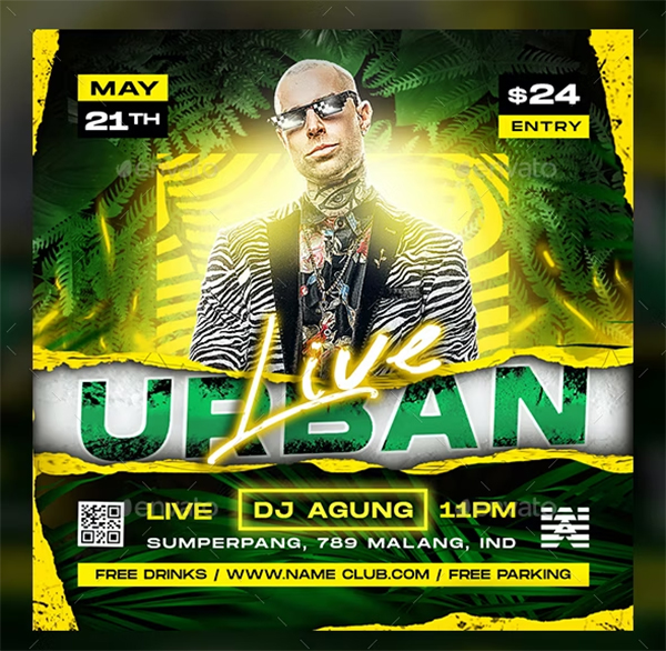 Urban Party Flyer Template Urban Party Flyer Template