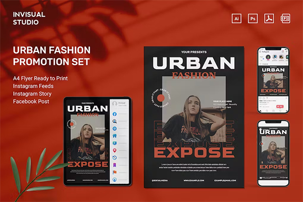 Urban Fashion PSD Flyer Set