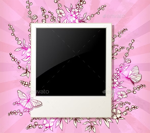 Photo Background with Flowers Template