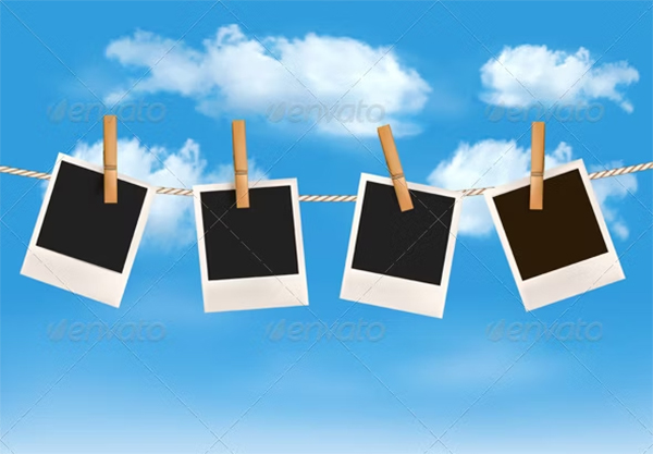 Background with Photos Hanging Template