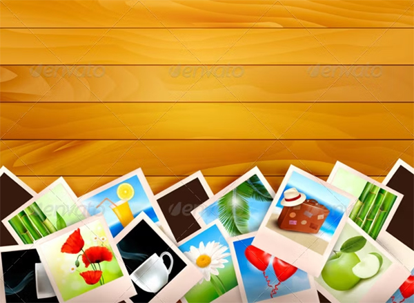 Colorful photo wooden Background Template