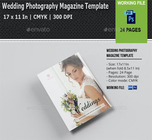 Wedding Photography Magazine PSD Template