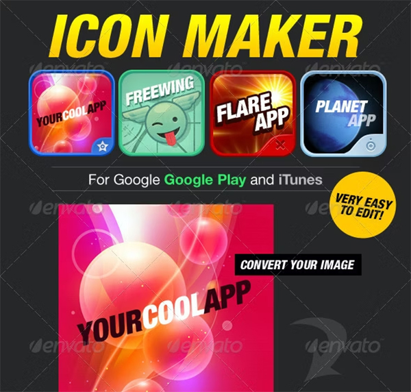 Android and iTunes Icon Creator Template