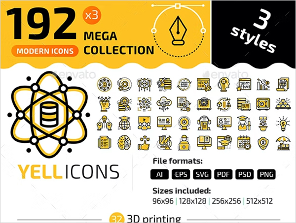 Android Yellow Icons Bundle