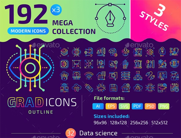 Gradicons Outline Icons Bundle