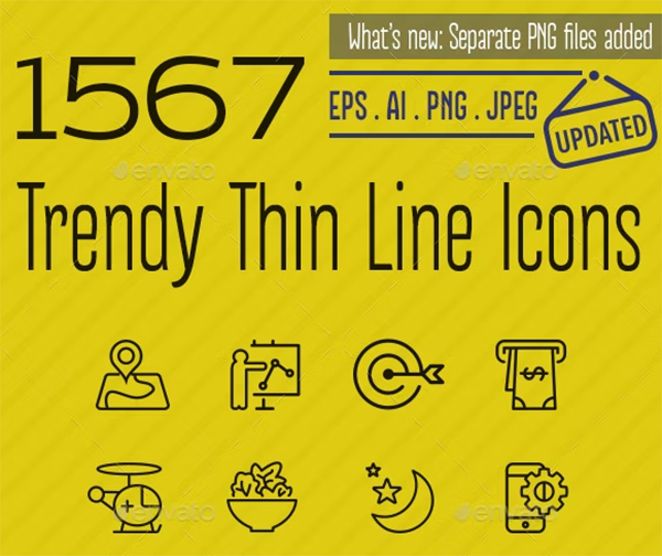 Trendy Thin Line Icons Template