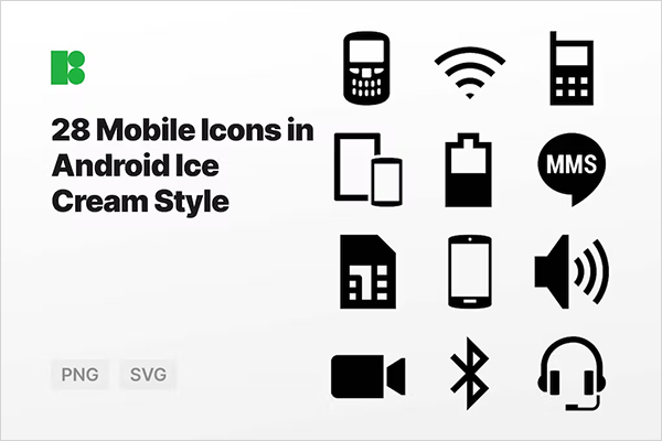 Mobile Icons in Android Ice Cream Style