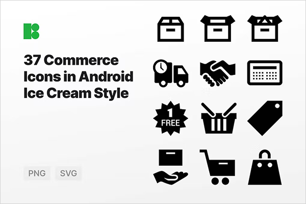 Commerce Icons in Android Ice Cream Style