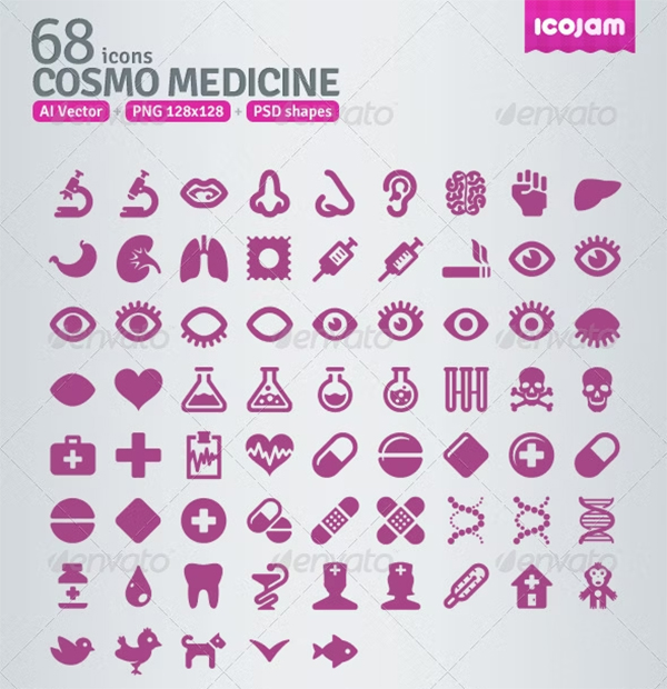Android AI and PSD Medicine PSD Icons 