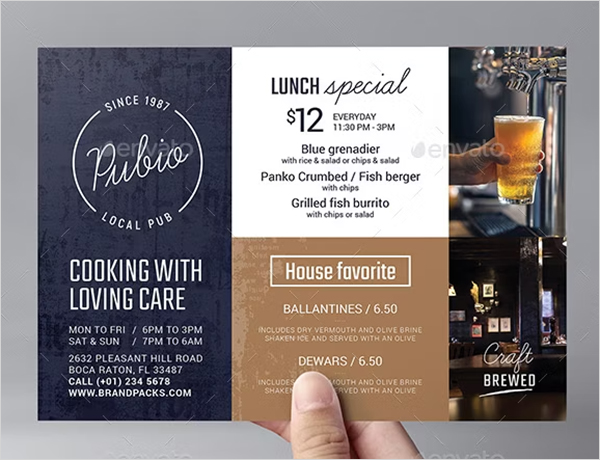 Bar Menu Flyer Design
