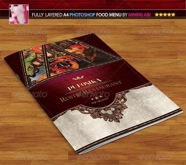 A4 Rustic Restaurant Food Menu Template