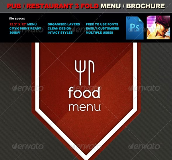 Fold Pub Food Menu & Brochure Template