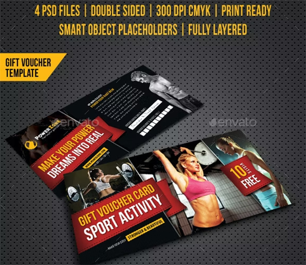 Sport Activity Gift Voucher and Postcard Bundle