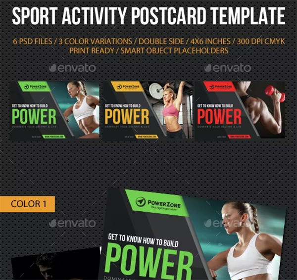 Sport Activity Postcard Templates