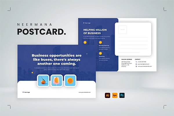 Business Advertising Postcard Template