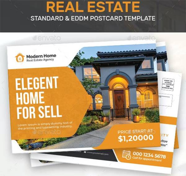 Real Estate Advertising Postcard Design