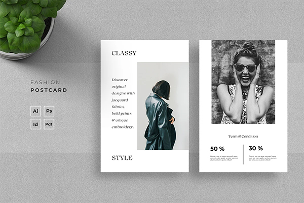 Fashion Advertising Postcard Template