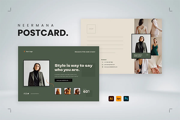 Fashion Advertising Postcard Templates