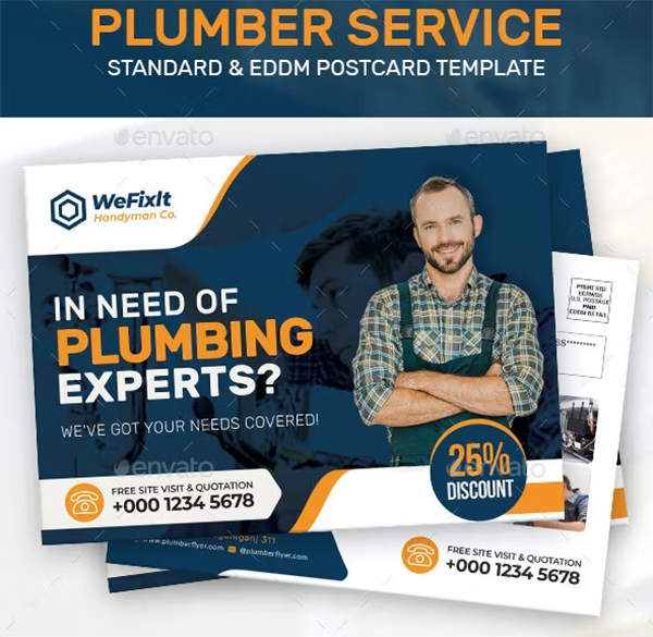 Plumber Marketing Postcard & Direct Mail Eddm
