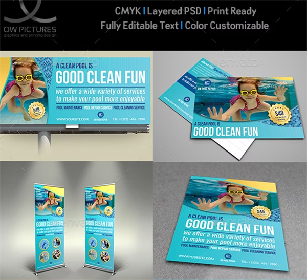 Swimming Pool Cleaning Service Advertising Bundle