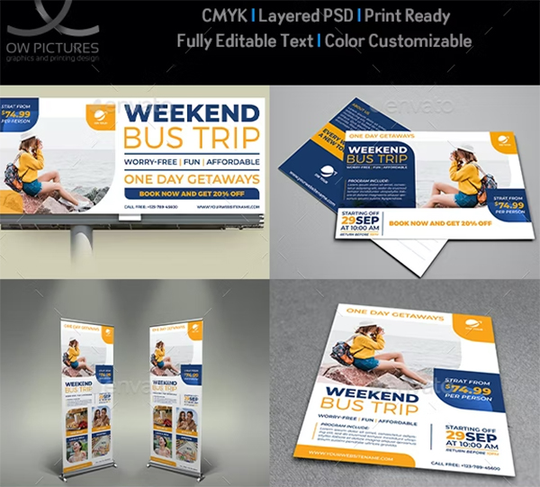 Bus Trip Advertising Bundle Template