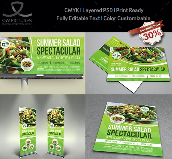 Salad Restaurant Advertising Bundle