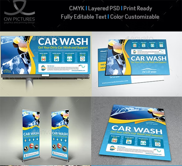 Car Wash Services Advertising Bundle Template