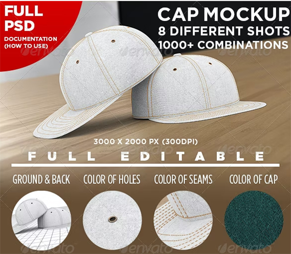 Professional Baseball Cap Mock-up