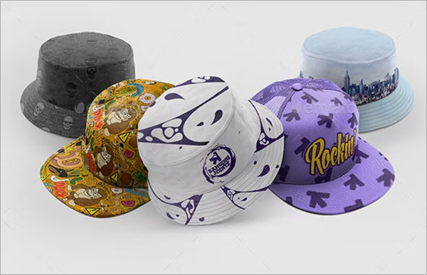 Cap Bucket Hat Mockup Bundle