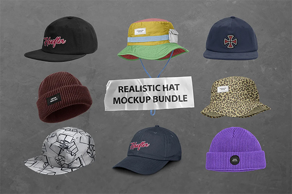Realistic Hat Mockup Bundles