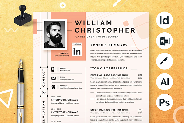 CV Template, Professional Resume CV Template, Professional Resume