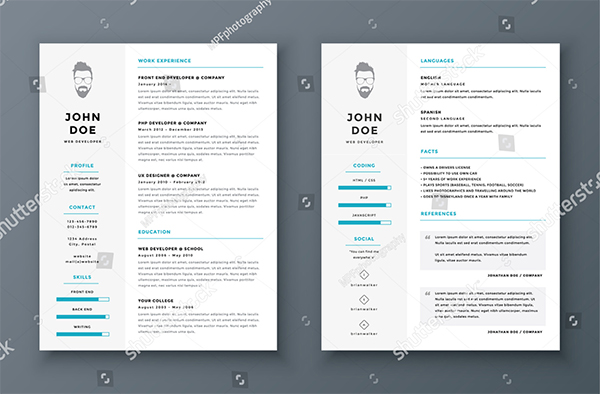 Resume and CV Vector Template Resume and CV Vector Template