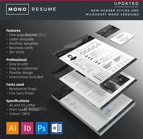 Mono Resume Template Mono Resume Template