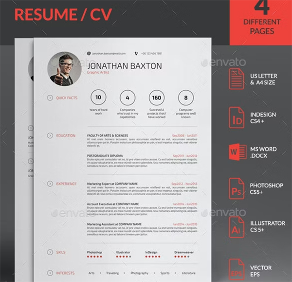 Resume  indesign Template Resume  indesign Template