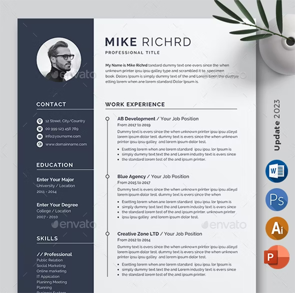 Creative Resume PSD Design Creative Resume PSD Design